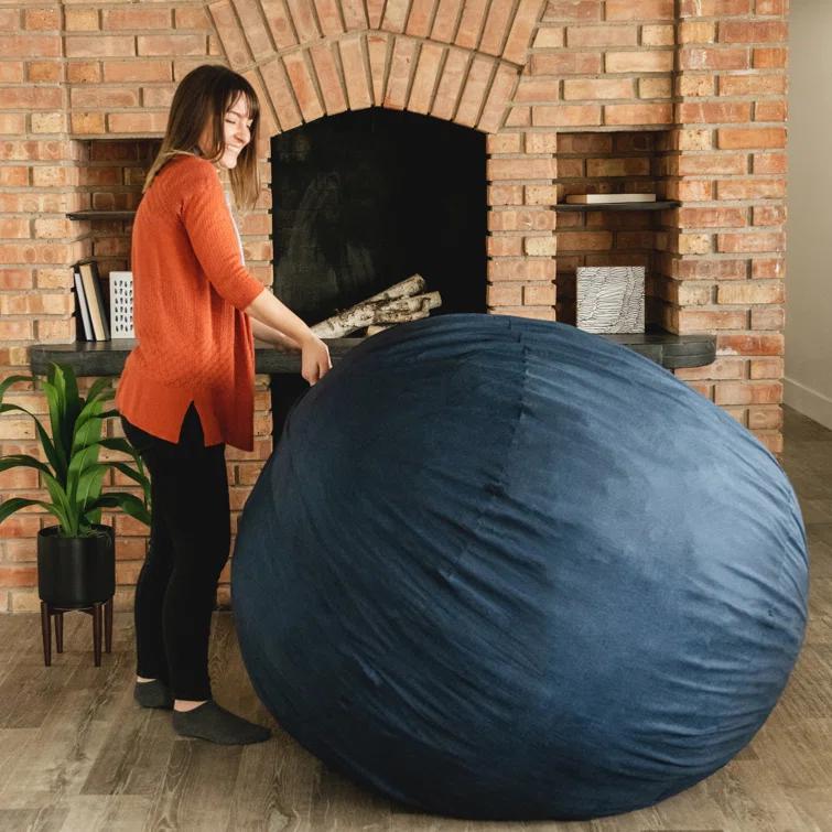 Big Joe Large 4 Foot Foam Filled Bean Bag Chair with Soft Removeable Cover