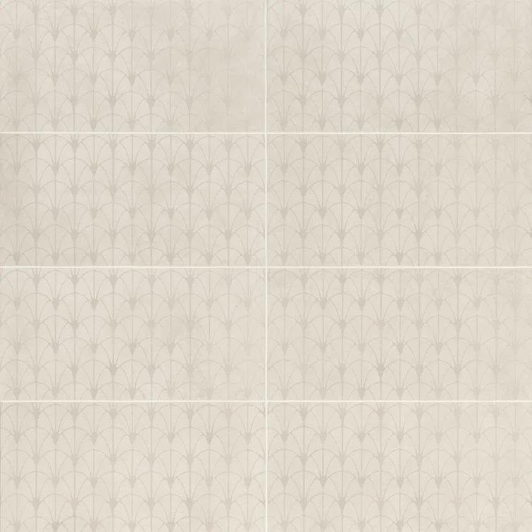 Bedrosians Wave 12" x 24" Porcelain Patterned Wall & Floor Tile (Set of 8)