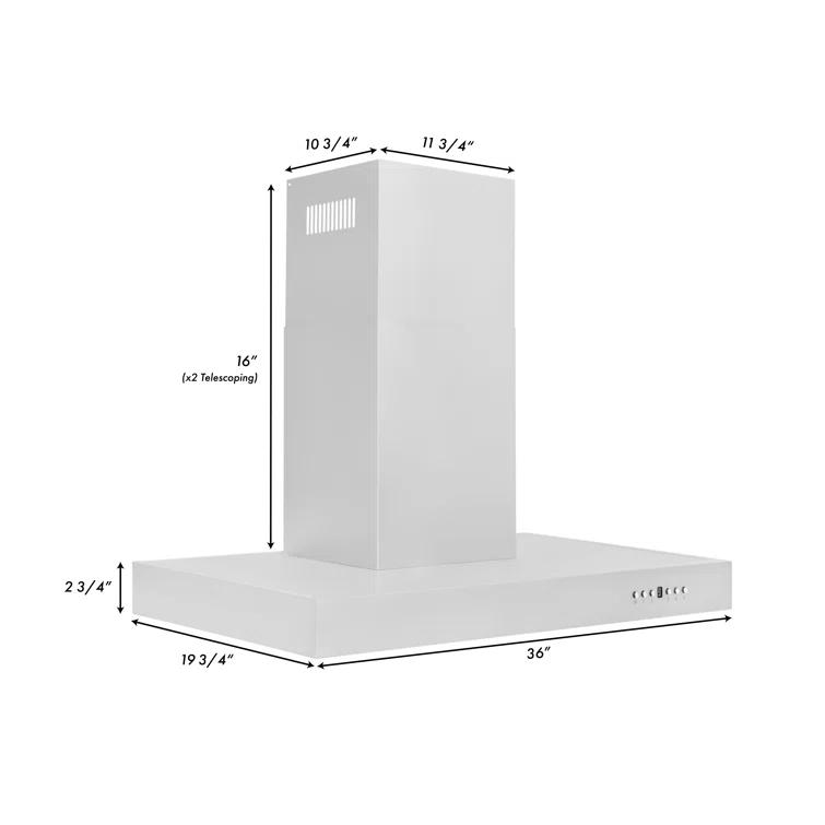 ZLINE 36 in. Convertible Vent Wall Mount Range Hood in Black Stainless Steel (BSKEN-36)