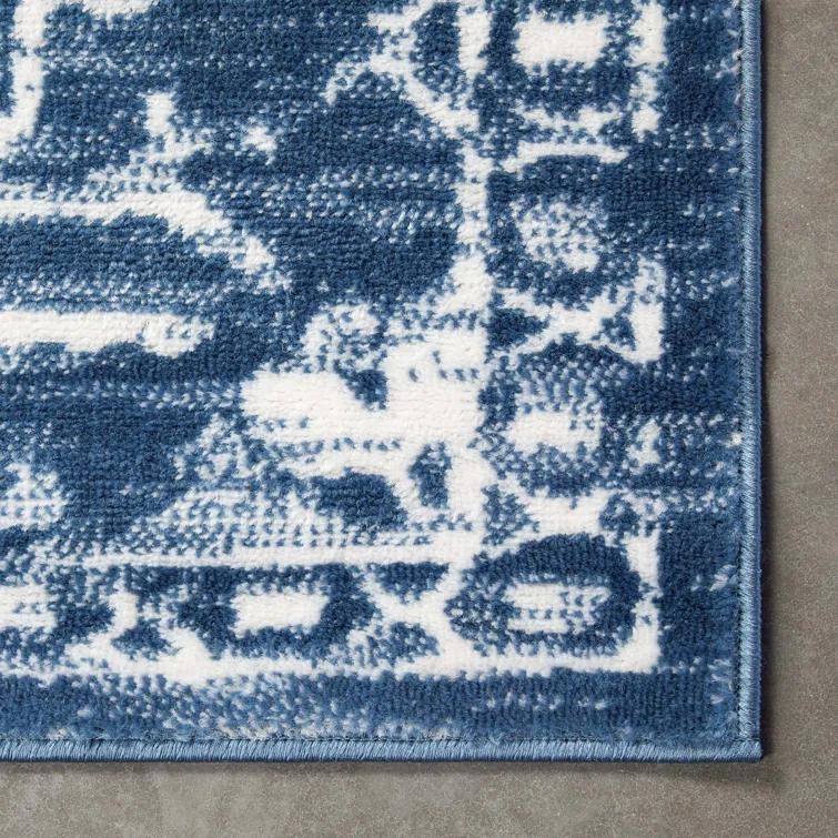 Dazzle Floral Vintage Bohemian Medallion Light Blue Rug