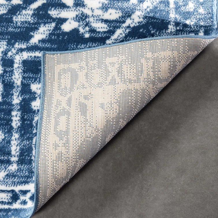Dazzle Floral Vintage Bohemian Medallion Light Blue Rug