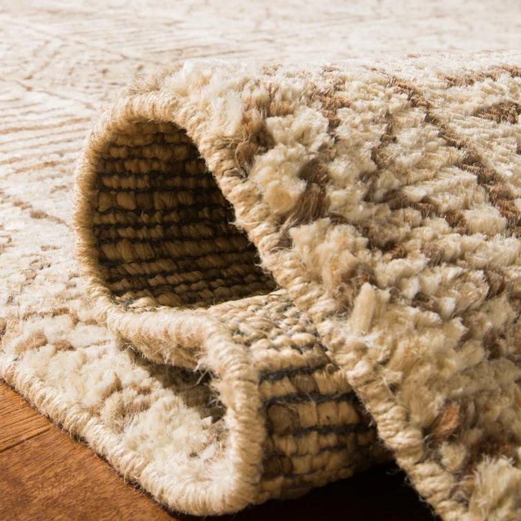 Hand-Knotted Tribal Jute 4' x 6' Area Rug in Earth Tones