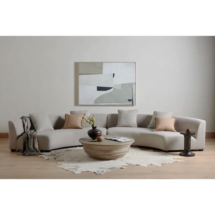 Saban 2-Piece Curved Sectional Sofa - Olive Velvet