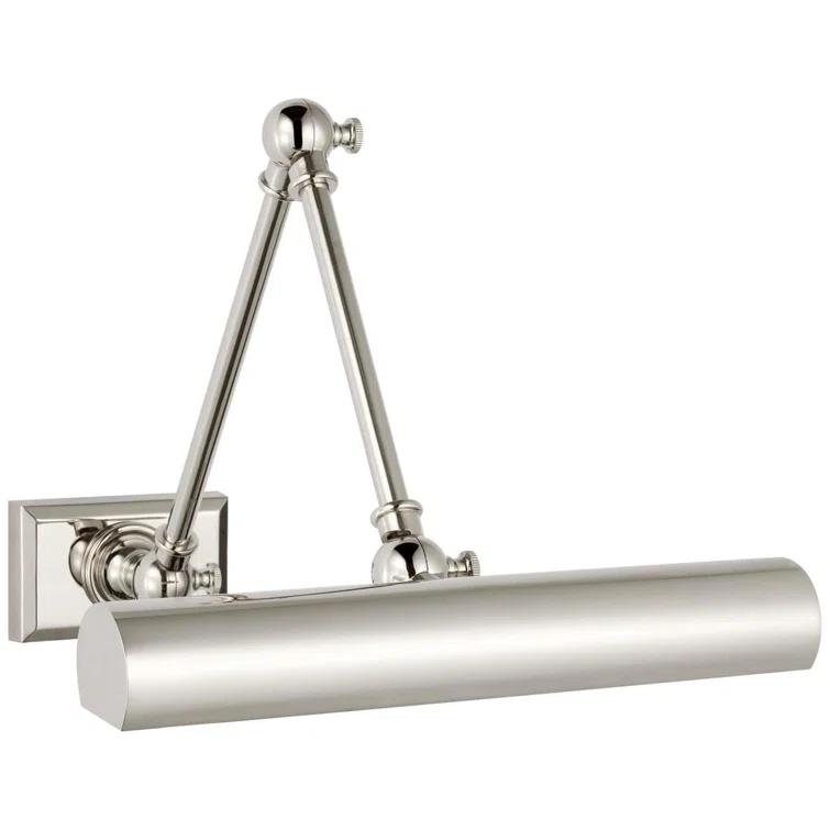 Polished Nickel 12" Double Arm Adjustable Library Light