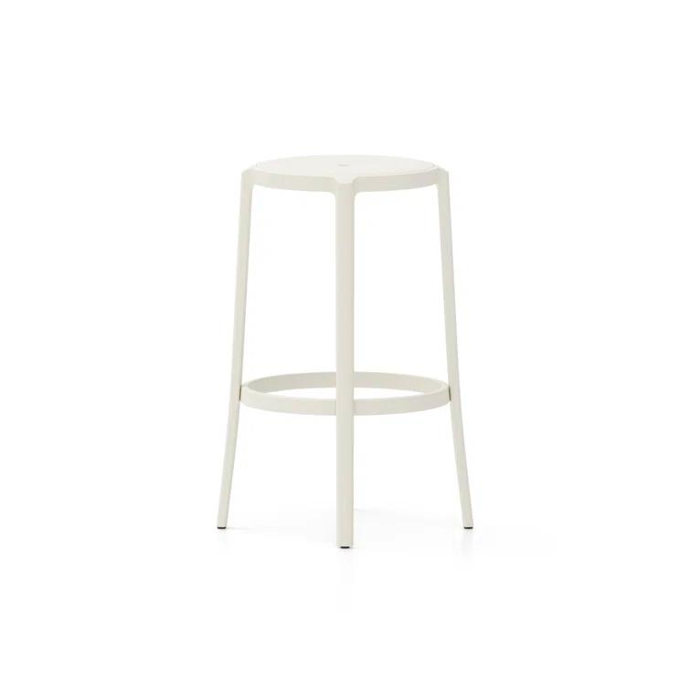 White Acrylic and Metal Laboratory Bar Stool 24.75''