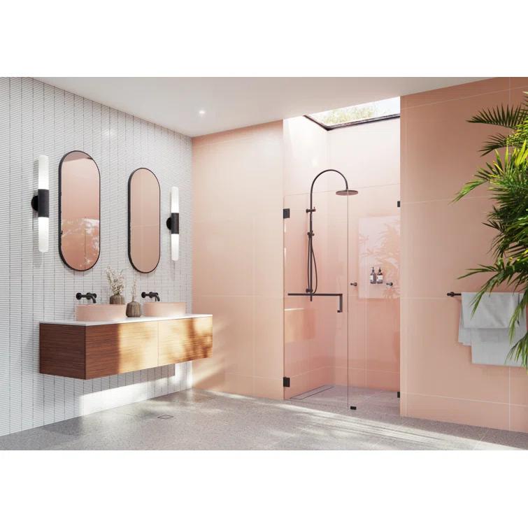 Umbra 51 in. x 78 in. Fully Frameless Wall Hinge Towel Bar Shower Door