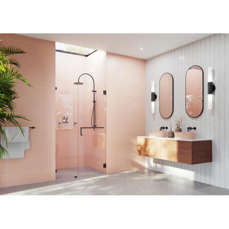 Umbra 51 in. x 78 in. Fully Frameless Wall Hinge Towel Bar Shower Door