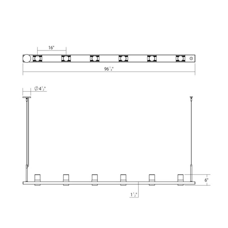 Intervals® 6 - Light LED Kitchen Island Pendant