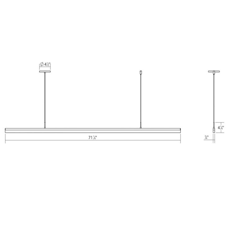 Stiletto 1 - Light LED Kitchen Island Pendant