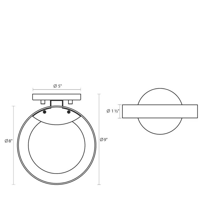 Guide Ring LED Armed Sconce