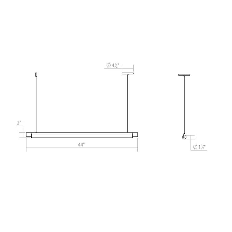 44-Inch Modern White Aluminum LED Indoor/Outdoor Pendant