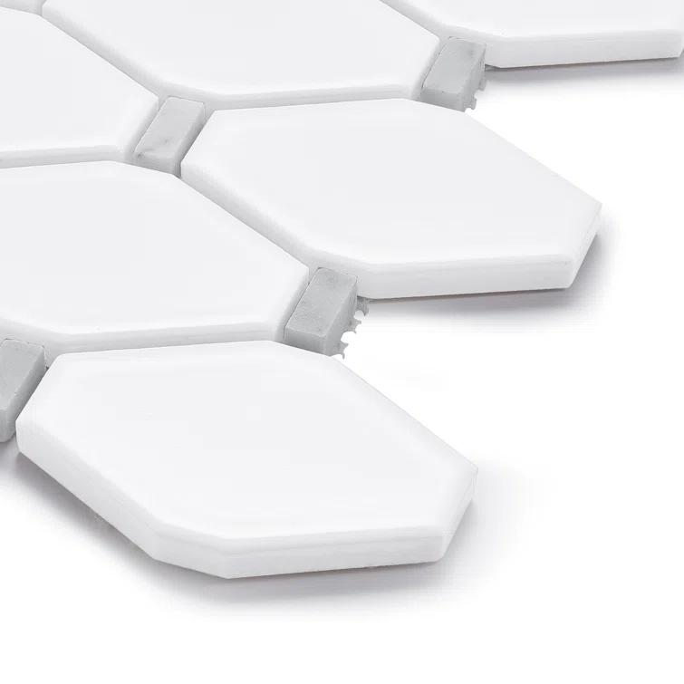 Altair Altair 3.19" x 2.23" Mosaic Sheet Glass Honeycomb Wall & Floor Tile