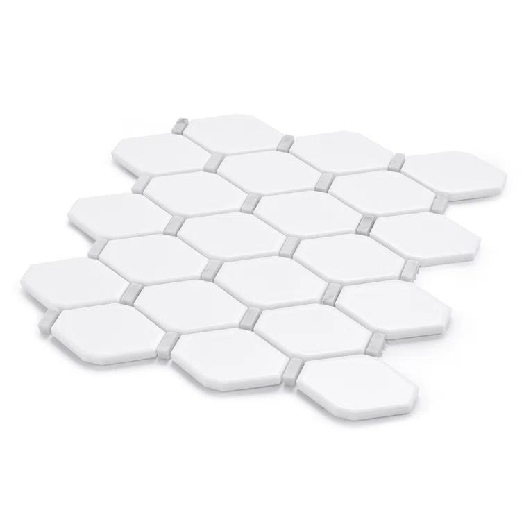 Altair Altair 3.19" x 2.23" Mosaic Sheet Glass Honeycomb Wall & Floor Tile