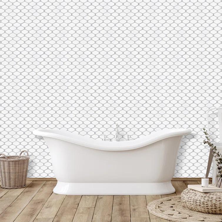 Altair Altair 3.19" x 2.23" Mosaic Sheet Glass Honeycomb Wall & Floor Tile
