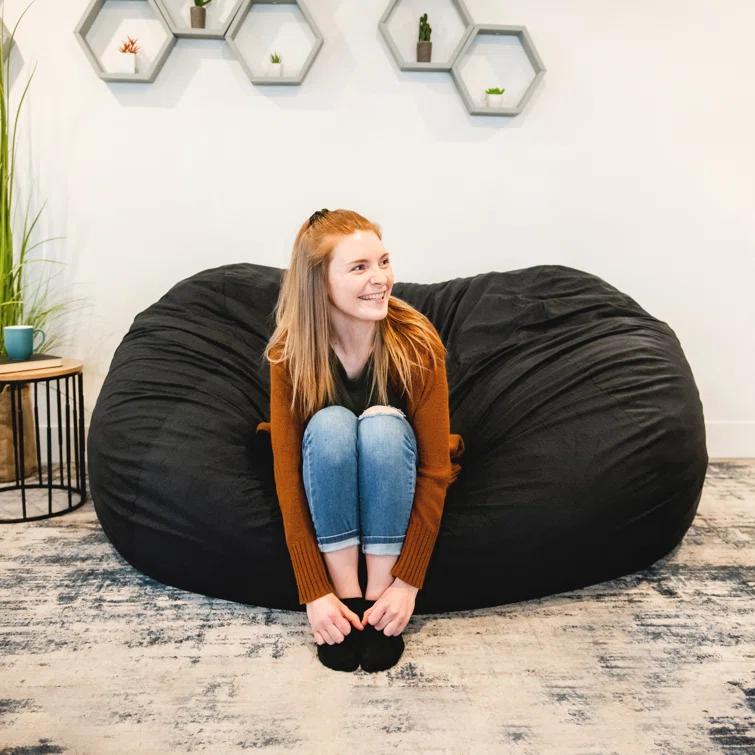 Big Joe Giant Foam Filled Bean Bag Sofa with Soft Removeable Cover