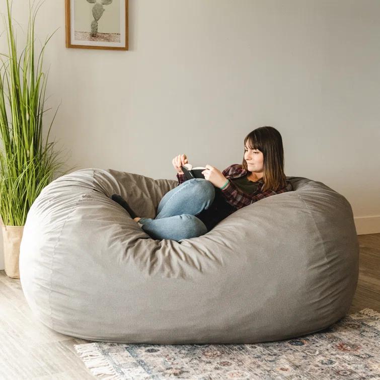 Big Joe Giant Foam Filled Bean Bag Sofa with Soft Removeable Cover