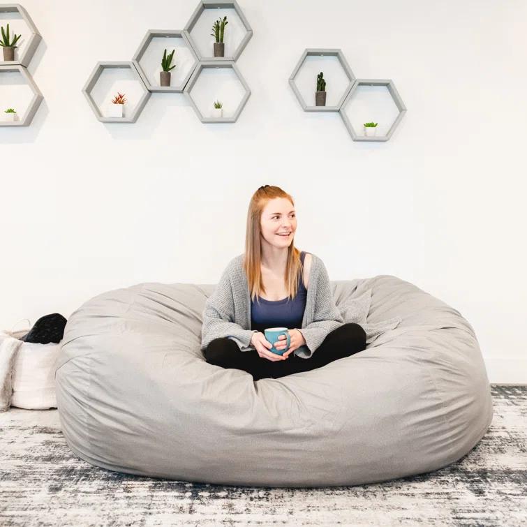 Big Joe Giant Foam Filled Bean Bag Sofa with Soft Removeable Cover