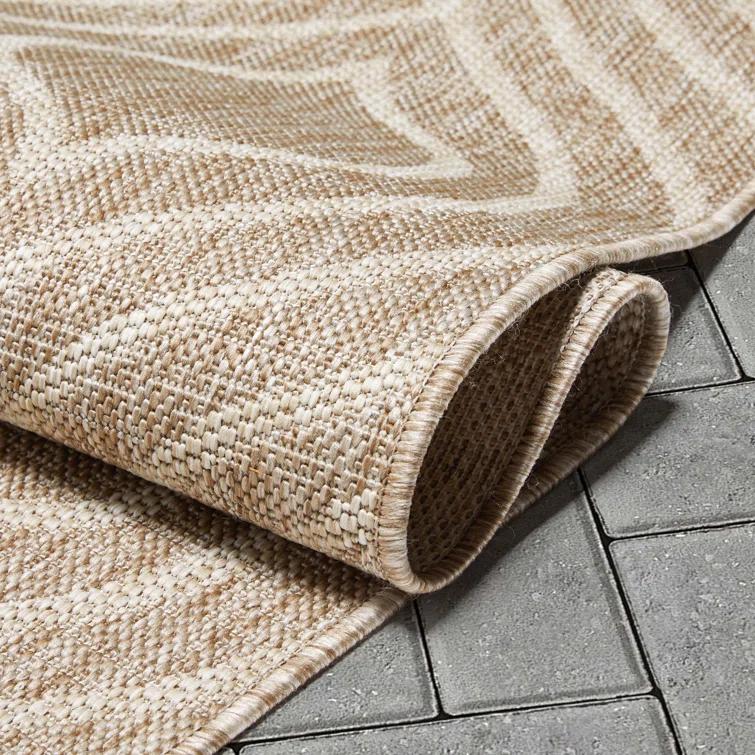Fallon Ludo Tribal Beige Hi-Lo Indoor/Outdoor Area Rug
