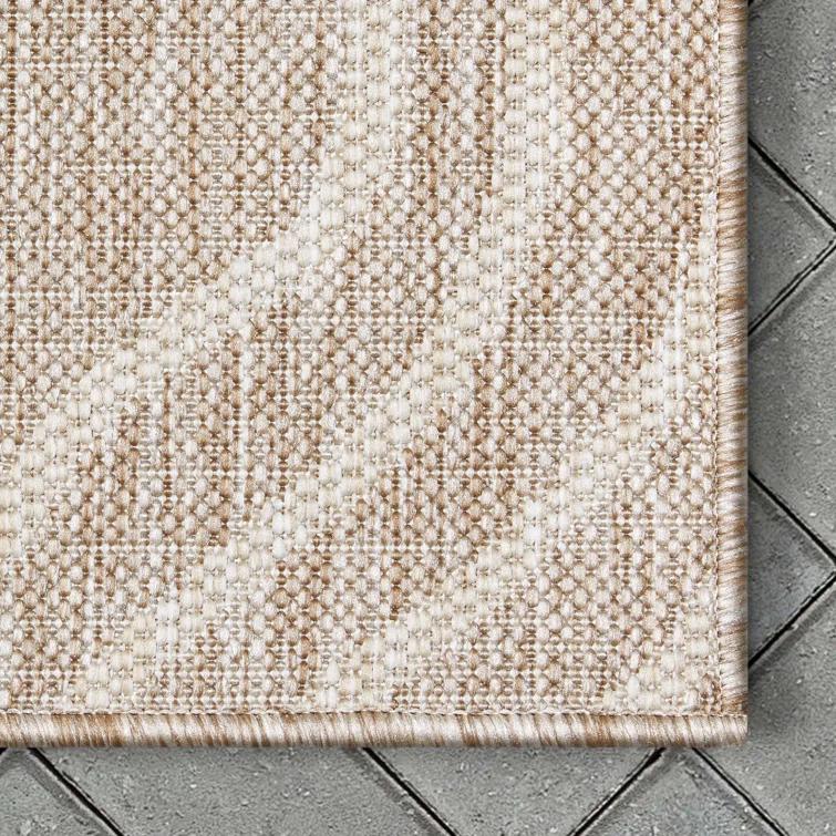 Fallon Ludo Tribal Beige Hi-Lo Indoor/Outdoor Area Rug