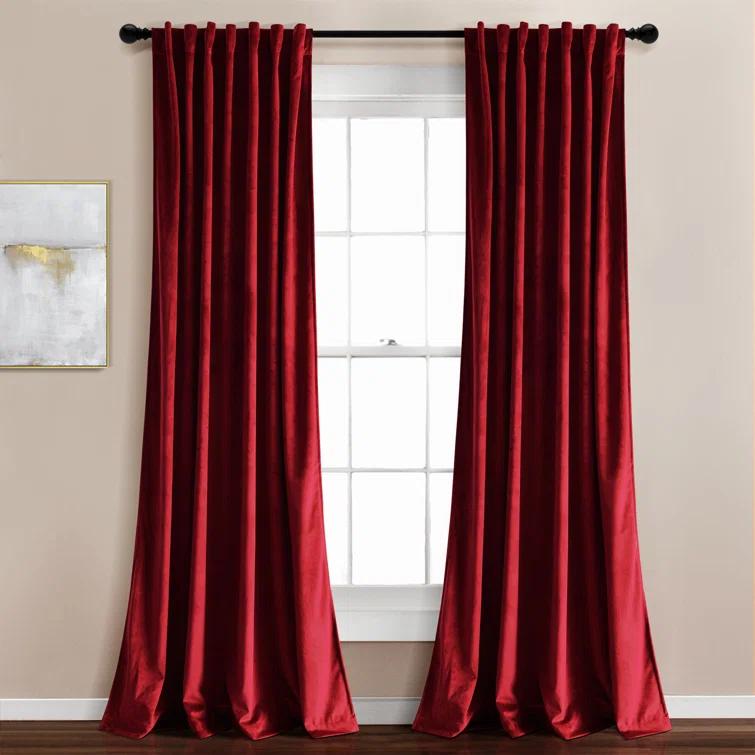 Lush Decor Prima Velvet Solid Velvet Room Darkening Curtain Pair (Set of 2)