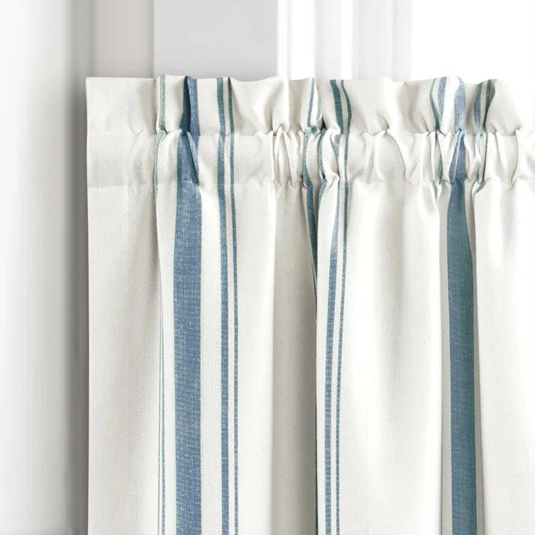 Farmhouse Stripe Striped Ruffled 52'' W Window Valance