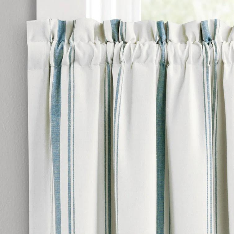 Farmhouse Stripe Striped Ruffled 52'' W Window Valance