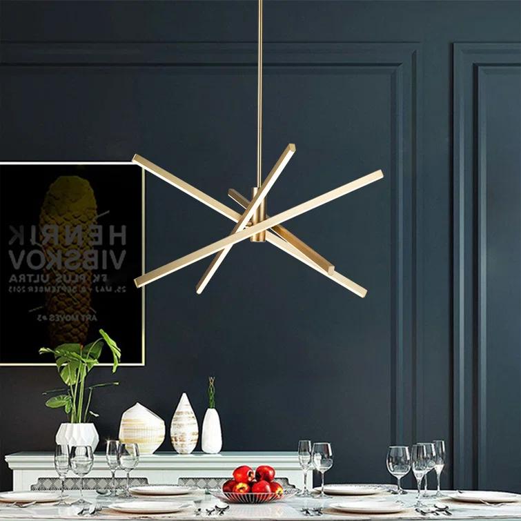 Wade Logan® Athiran Aluminum Dimmable LED Modern Linear Chandelier