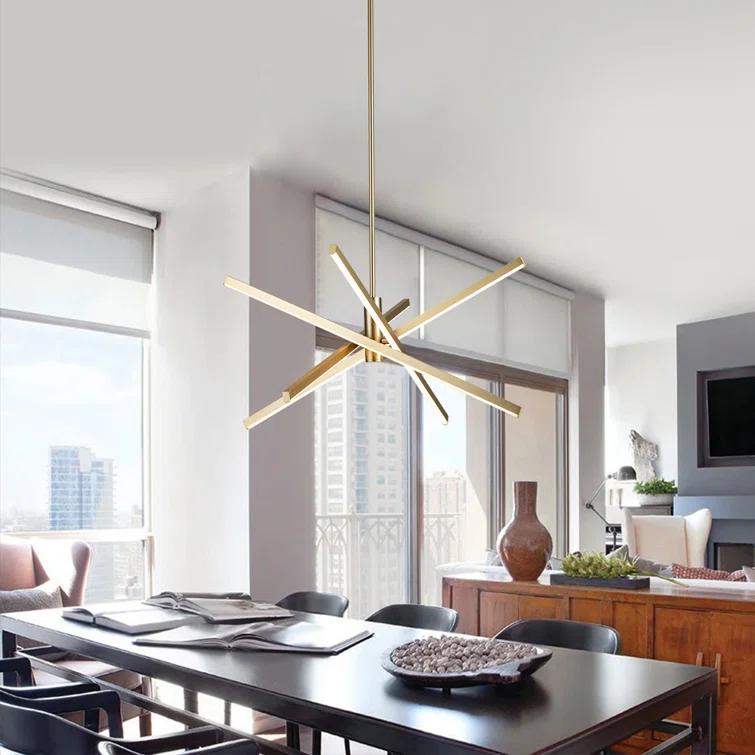 Wade Logan® Athiran Aluminum Dimmable LED Modern Linear Chandelier