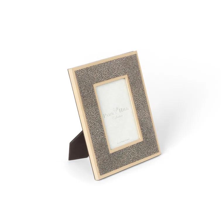 Park Hill Collection Smoke Gray Leather Picture Frame