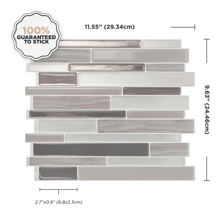 Peel and Stick Gel Backsplash Tile Milano 12" x 10"