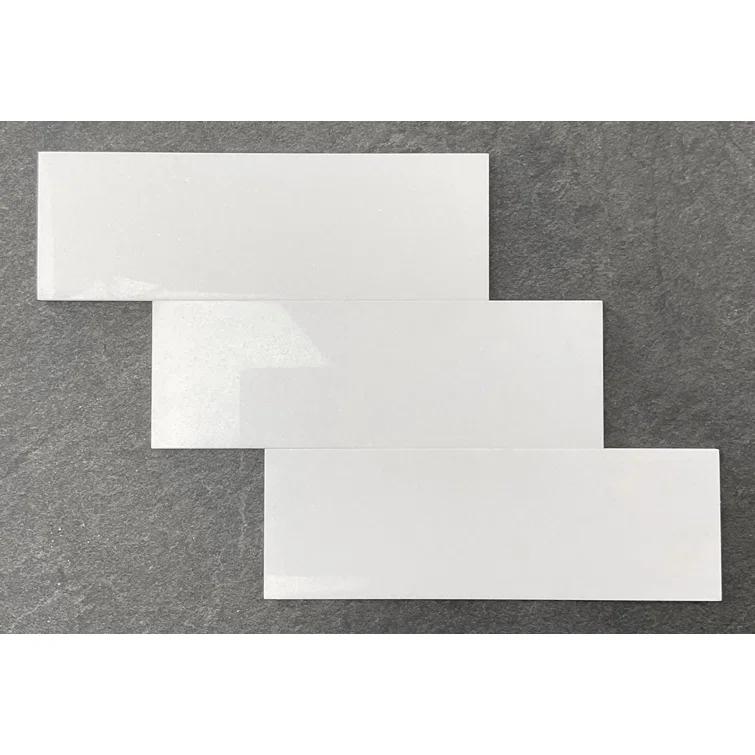 4" x 12" Thassos White Marble Subway Wall & Floor Tile