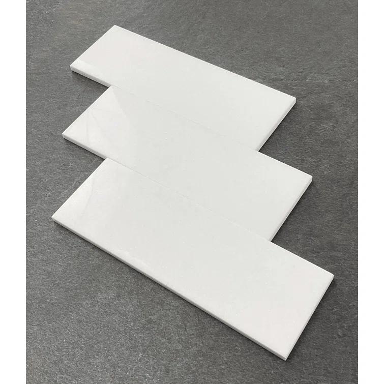 4" x 12" Thassos White Marble Subway Wall & Floor Tile