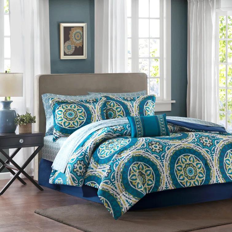 510 Design Estrin 9 PC Comforter Set with Cotton Bed Sheets