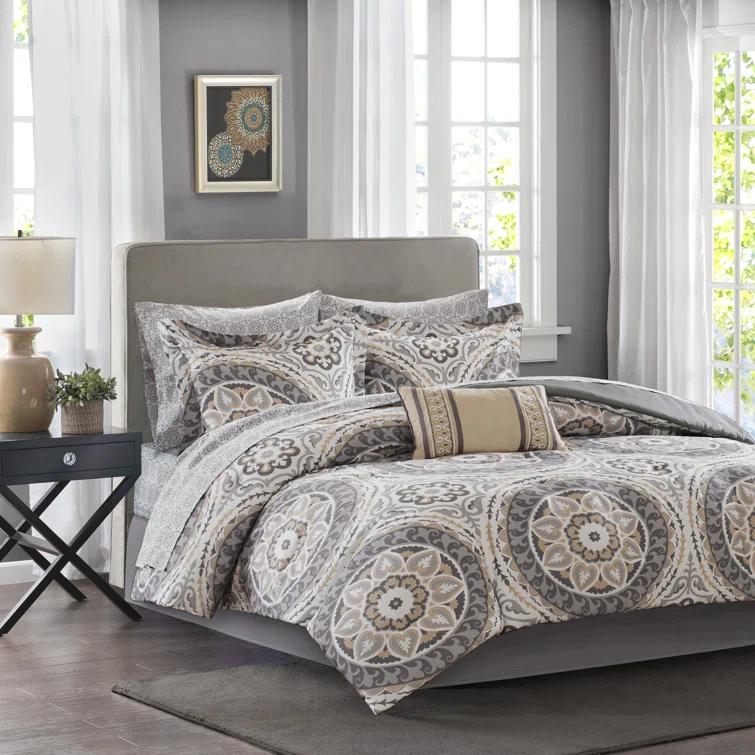 Estrin 9 PC Comforter Set with Cotton Bed Sheets