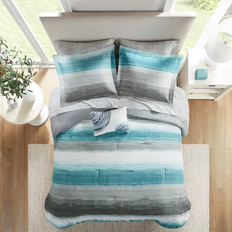 Saben Striped Comforter Set with Cotton Bed Sheets