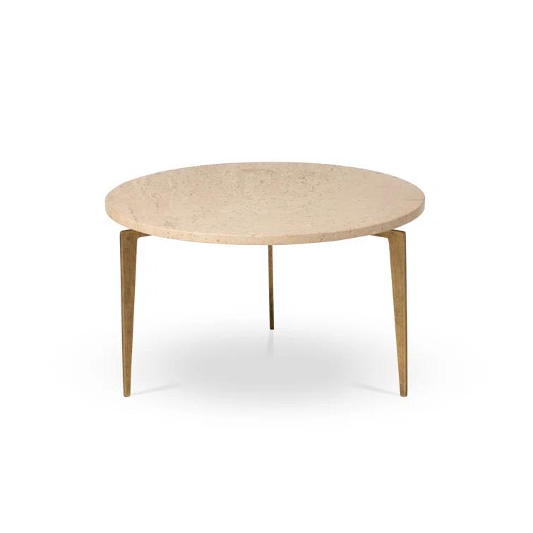 Park Hill Collection Travertine Round Nesting Coffee Table Set