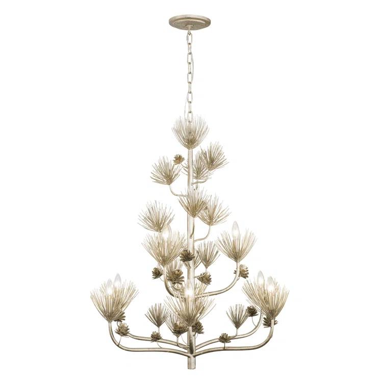 9 - Light Dimmable Tiered Chandelier