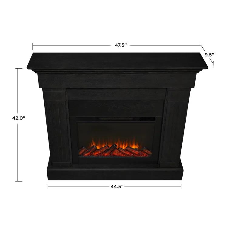 Crawford 48" Slim Electric Fireplace in Black by Real Flame