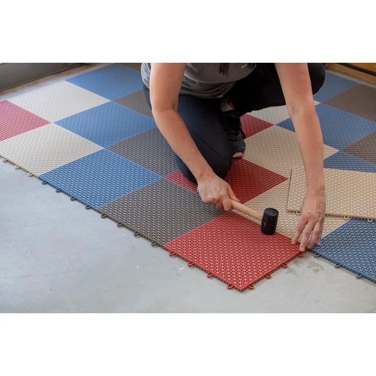 Quix Tile Quix Interlocking Indoor/Outdoor Floor Tiles, Patio Flooring, Garage Tile, Decorative Mat, Sport Courts