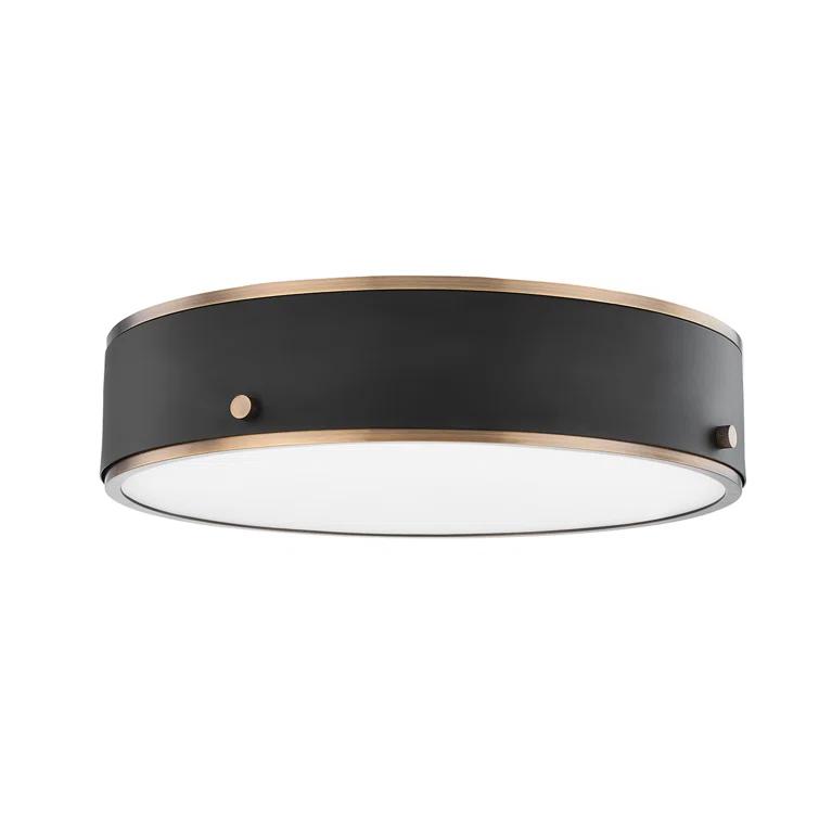 Oslo Flush Mount Light - Brass and Black / 16" Dia