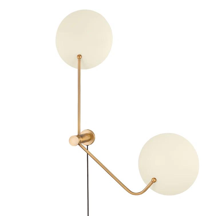 Sereno 2-Light Plug-In Sconce - Cream and Brass