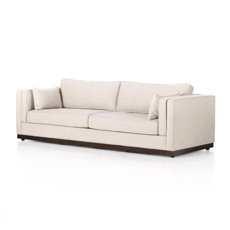 Nova Taupe 108" Fabric Sofa with Removable Cushions