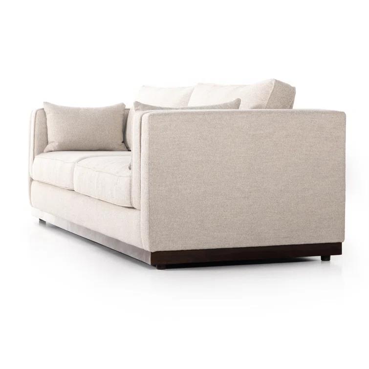 Nova Taupe 108" Fabric Sofa with Removable Cushions