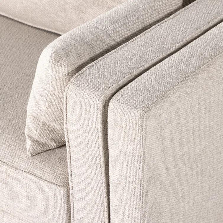 Nova Taupe 108" Fabric Sofa with Removable Cushions