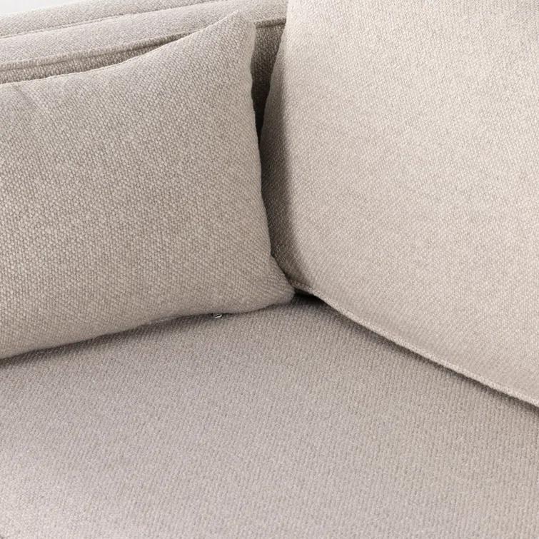Nova Taupe 108" Fabric Sofa with Removable Cushions