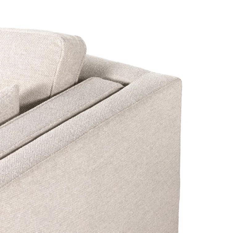 Nova Taupe 108" Fabric Sofa with Removable Cushions