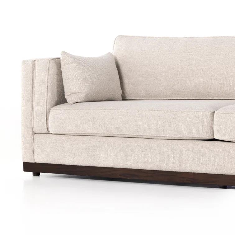 Nova Taupe 108" Fabric Sofa with Removable Cushions