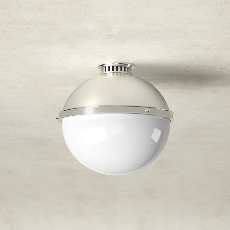 Manila Single Light Glass Semi Flush Mount
