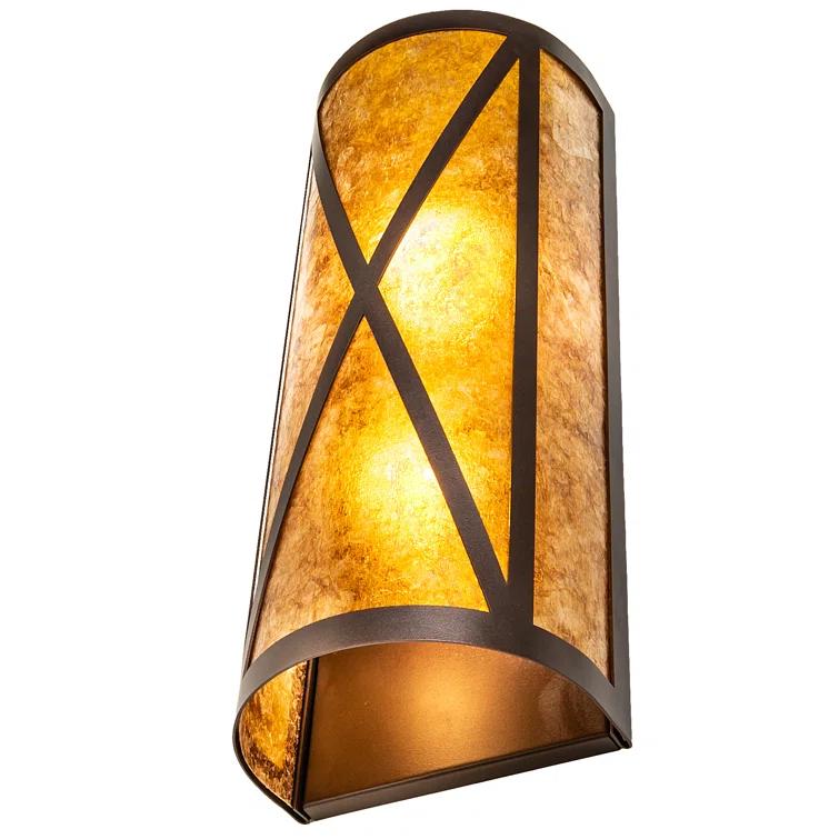 Meyda Lighting Rustic Lodge Glass Flush Mounted Sconce