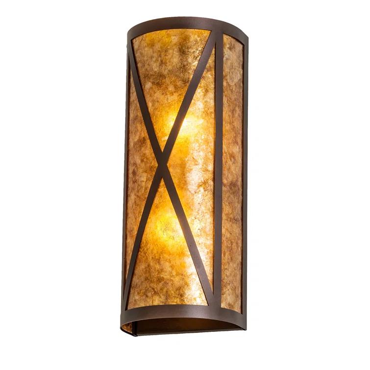 Meyda Lighting Rustic Lodge Glass Flush Mounted Sconce